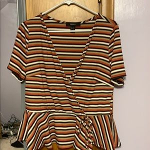 Striped Plus Crossover Shirt